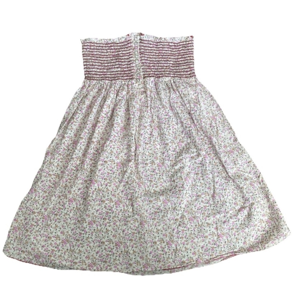 Y2K Vintage Boho Fairy Grunge Gypsy Tube Top Baby Doll Floral Print Pink